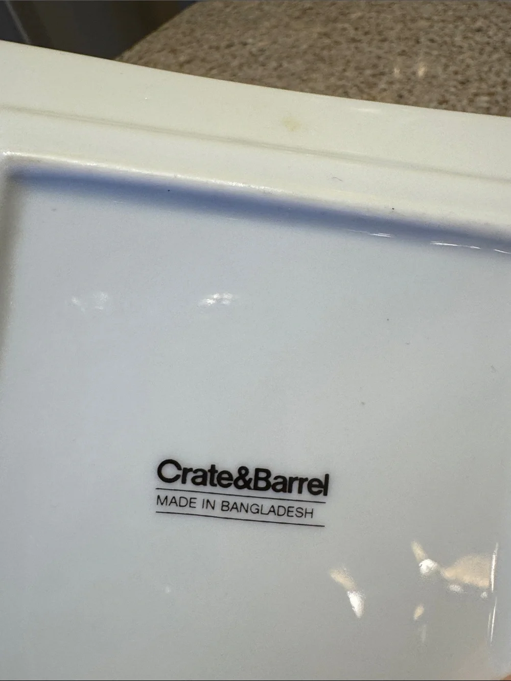 Crate & Barrel Red and White Reindeer Holiday Square Appetizer Plate 6”